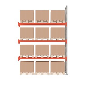 Paletový regál Ultimate, přídavný, 12 palet, 1000 kg/paleta, výška 4000 mm