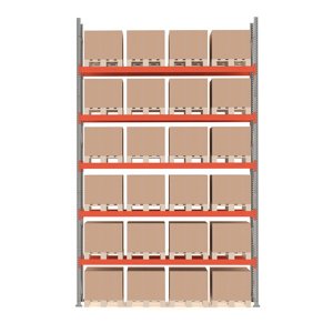 Paletový regál Ultimate, 24 palet, 500 kg/paleta, výška 6000 mm