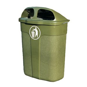 Venkovní odpadkový koš Walter, 60 l, olivově zelený