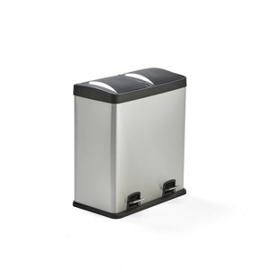 Koš na tříděný odpad Acadia, 2 nádoby, 60 l, nerez