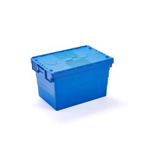Plastový přepravní box GAYLE, 69 l, 600x400x365 mm, modrý