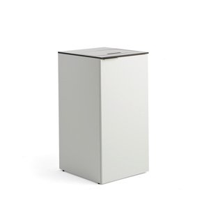 Skříňka na tříděný odpad CELSIUS, bílá, 1x 90l nádoba + 1x 21l nádoba + 1x 10l nádoba