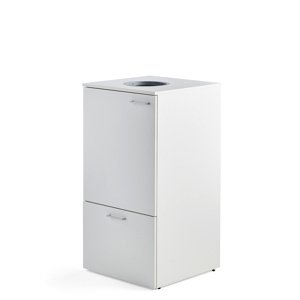 Skříňka na tříděný odpad Fahrenheit, 1 zásuvka, 1x 90l a 2x 25l plastová nádoba, bílá