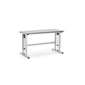 Výškově nastavitelný pracovní stůl MOTION, elektrický, 300 kg, 1500x600 mm, šedá
