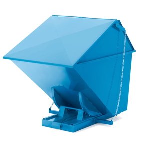 Výklopný kontejner PILE, s víkem, 1600 l, modrý