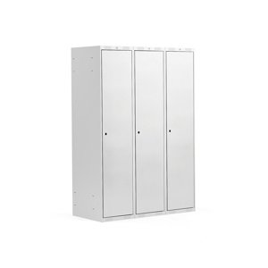 Šatní skříňka Classic, 3 sekce, 1740x1200x550 mm, šedá, šedé dveře