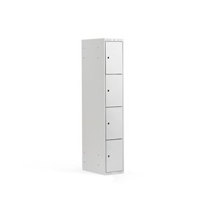 Šatní skříňka, 1 sekce, 4 boxy, 1740x300x550 mm, šedá/šedá