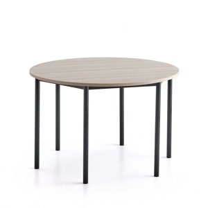 Stůl BORÅS PLUS, Ø1200x760 mm, antracitově šedé nohy, HPL deska, jasan