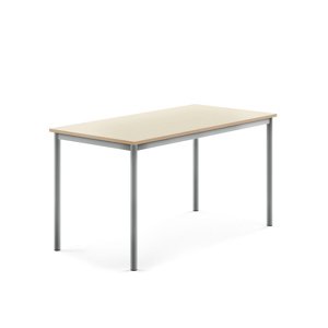Stůl BORÅS, 1400x700x720 mm, stříbrné nohy, HPL deska, bříza