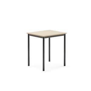 Stůl SONITUS, 700x600x760 mm, antracitově šedé nohy, HPL deska tlumící hluk, bříza