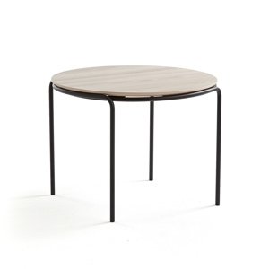 Konferenční stolek ASHLEY, Ø770 mm, výška 530 mm, černá, jasan