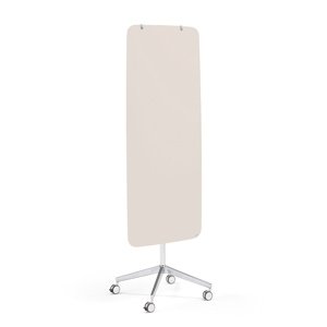 Mobilní skleněná tabule STELLA, magnetická, kulaté rohy, světle šedá