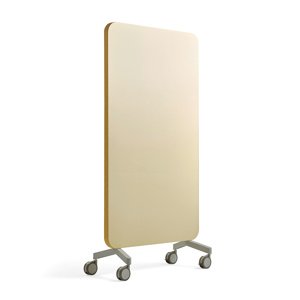 Skleněná tabule s akustickým panelem MARY, mobilní, 1000x1960 mm, žlutá