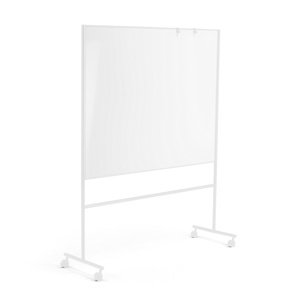 Mobilní bílá tabule EMMA, oboustranná, 1500x1200 mm, bílý rám