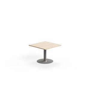 Konferenční stolek ALVA, 700x700x500 mm, upevnitelný, vysokotlaký laminát, stříbrná/bříza