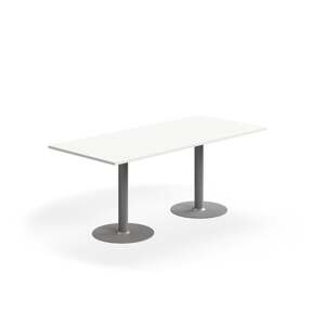 Stůl ALVA, 1800x800x720 mm, upevnitelný, vysokotlaký laminát, stříbrná/bílá