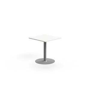 Stůl ALVA, 700x700x720 mm, vysokotlaký laminát, stříbrná/bílá