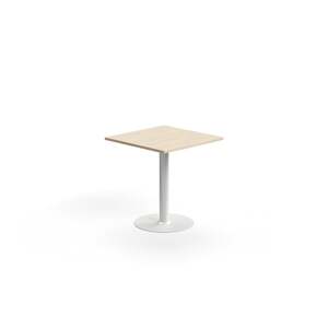 Stůl ALVA, 700x700x720 mm, upevnitelný, vysokotlaký laminát, bílá/bříza
