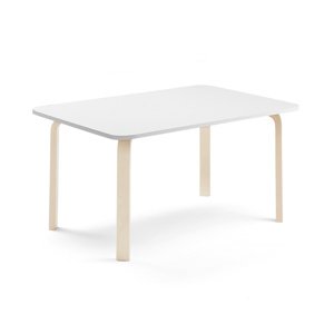 Stůl ELTON, 1200x700x590 mm, bříza, akustická HPL deska, bílá