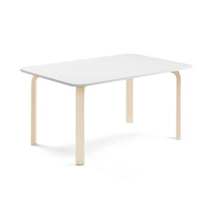 Stůl ELTON, 1200x800x590 mm, bříza, akustická HPL deska, bílá