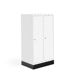 Šatní skříňka ROZ, 2 sekce, se soklem, 1510x800x550 mm, bílá