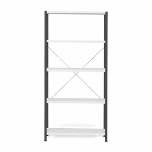 Kovový regál IDEAL, 5 polic, 1970x1010x500 mm, tmavě/světle šedý