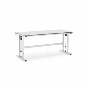 Výškově nastavitelný pracovní stůl MOTION, elektrický, 400 kg, 2000x800 mm, šedá