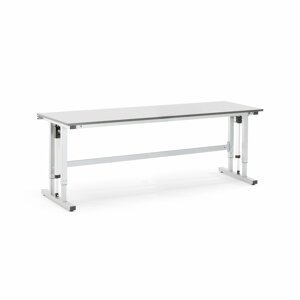 Výškově nastavitelný pracovní stůl MOTION, elektrický, 400 kg, 2500x800 mm, šedá