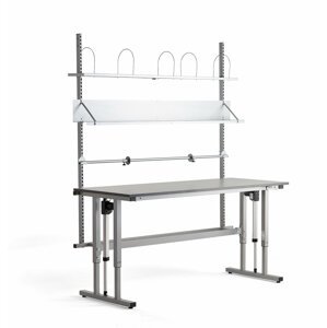 Balicí stůl MOTION, elektricky nastavitelná výška, 2000x800 mm, šedá