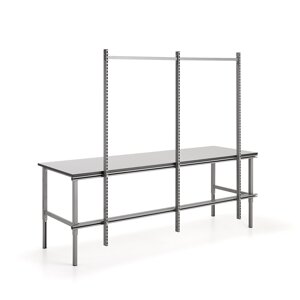 Zadní rám ke stolu MOTION s manuálním polohováním, se 3 sloupky, D 2500 mm
