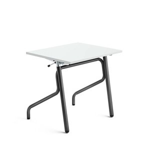 Školní lavice ADJUST, výškově nastavitelná, 700x600 mm, HPL deska tlumící hluk, bílá, antracitově še