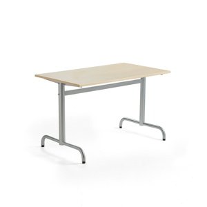 Stůl PLURAL, 1200x700x720 mm, akustická HPL deska, bříza, stříbrná