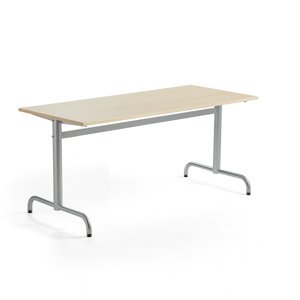Stůl PLURAL, 1600x700x720 mm, akustická HPL deska, bříza, stříbrná