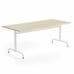Stůl PLURAL, 1800x800x720 mm, akustická HPL deska, bříza, bílá