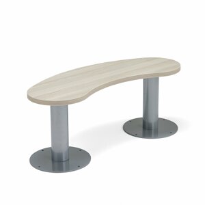 Lavice GATHER, 1100x340x440 mm, HPL laminát, stříbrná, jasan