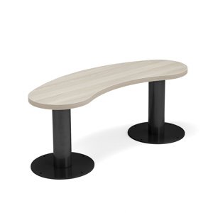 Lavice GATHER, 1100x340x440 mm, HPL laminát, antracitově šedá, jasan