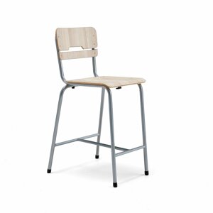 Školní židle SCIENTIA, sedák 390x390 mm, výška 650 mm, stříbrná/jasan