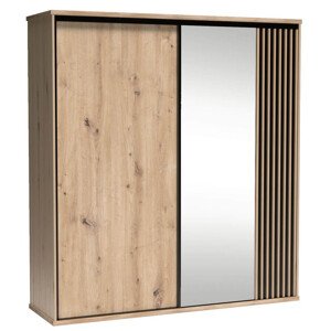 Casarredo Šatní skříň s posuvnými dveřmi BARBUS dub artisan/černá