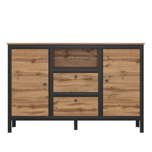 Tempo Kondela Komoda LOFTA 2D2S - dub wotan/černá, LOFTA + kupón KONDELA10 na okamžitou slevu 3% (kupón uplatníte v košíku)