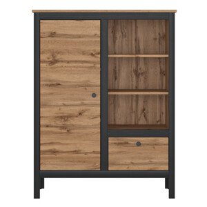 Tempo Kondela Komoda LOFTA 1D1S/90 - dub wotan/černá + kupón KONDELA10 na okamžitou slevu 3% (kupón uplatníte v košíku)