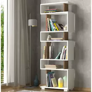 Casarredo Policový regál BRIK bílá/ořech