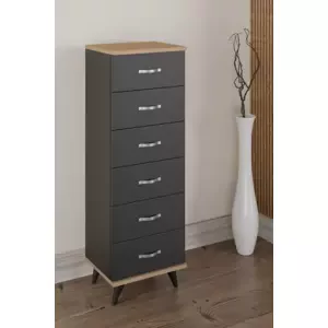 Casarredo LUVIA úzká komoda, dub Sonoma/grey