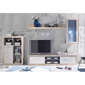 Casarredo Obývací sestava s LED CAPITAN barva dub sonoma/bílá