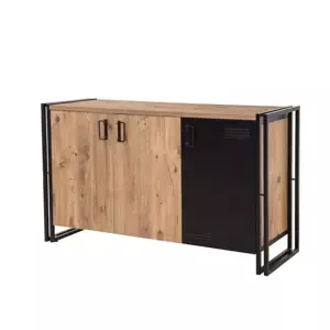 Casarredo Komoda 3-dveřová HALKIR, borovice/černá
