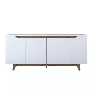 Casarredo Komoda 4-dveřová LEVEN bílá/ořech
