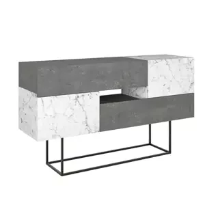 Casarredo Konzolový stolek ELARA, retro šedá/bílý