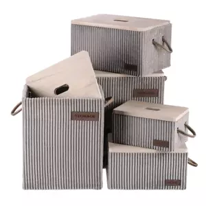 Autronic Sada košů s víkem 5 ks DT3000 GREY