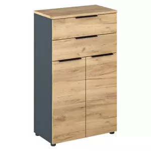 Tempo Kondela Skříňka KLAUDIUS TYP 3, grafit/dub artisan + kupón KONDELA10 na okamžitou slevu 3% (kupón uplatníte v košíku)