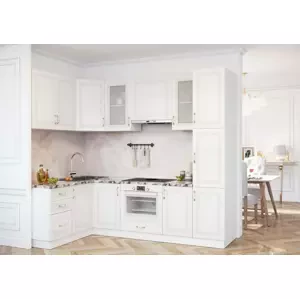 Casarredo Kuchyně RIZAM rohová bílá/bílá lesk