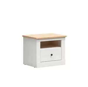 BRW FRIJA noční stolek KOM1S, bílá /dub artisan